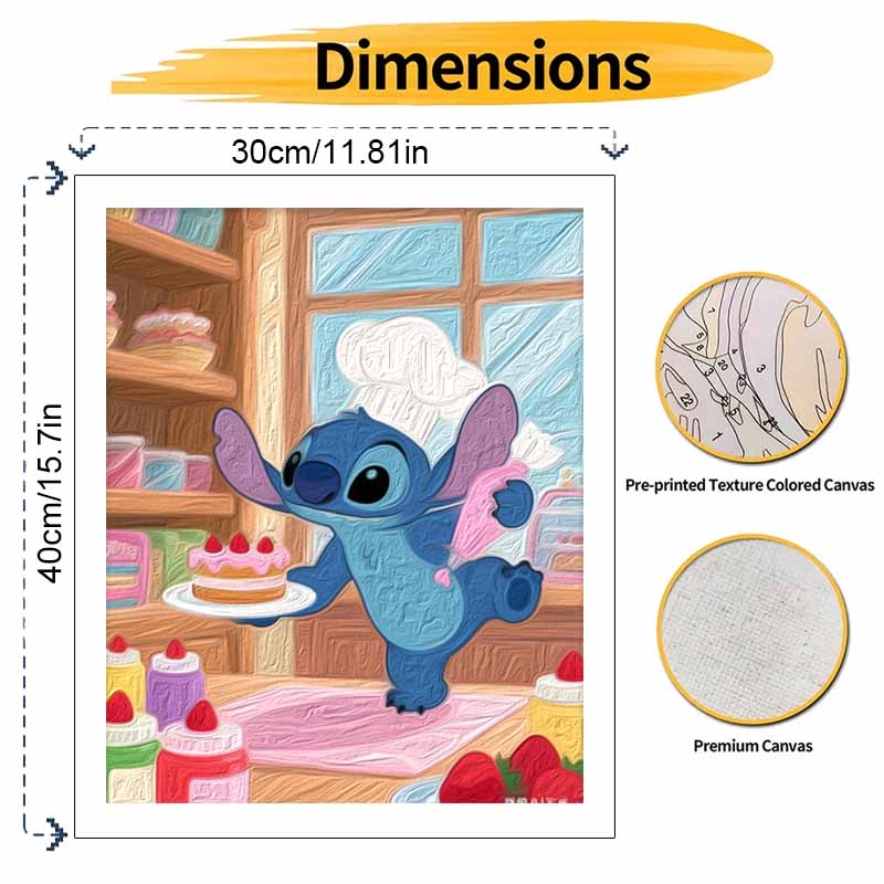 Disney Стич Выпечка Торт Цифровая Масляная Живопись Художественный Набор Ручная Заливка Домашний Декор