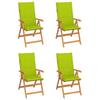 Day and Night - Day and Night Garden Chairs 4 Pcs Teak Wood and Bright Green Cushions