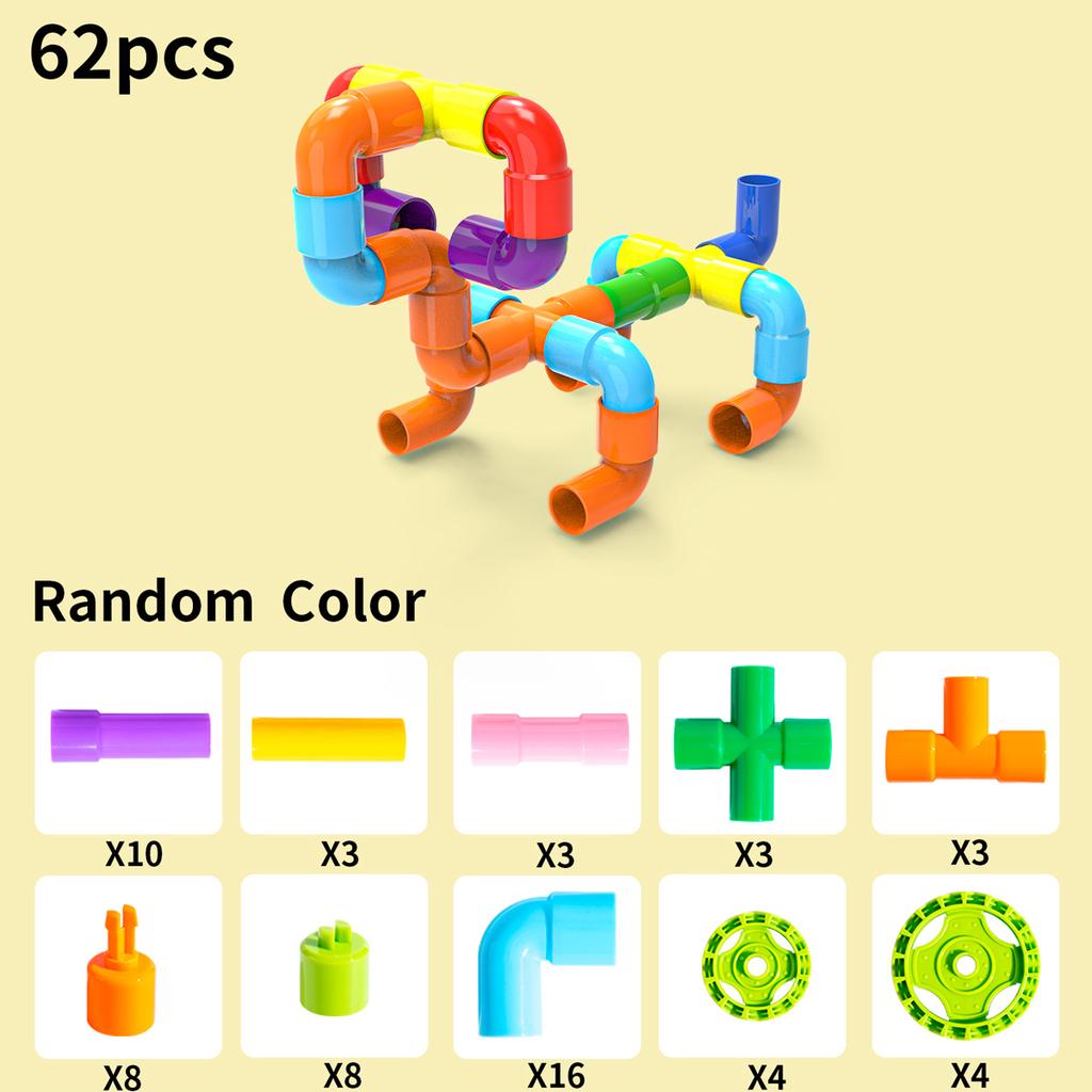 Children'S Water Pipe Splicing Block Large Particle Toy Puzzle Assembly Puzzle 3 To 6 Year Old Boys and Girls Baby