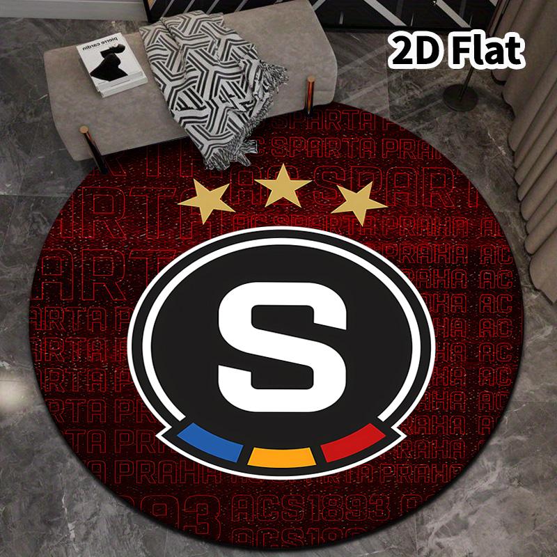 Ковер с круглым рисунком AC Sparta Praha Ковер для гостиной, спальни, дивана, игровой комнаты Декор Нескользящий коврик для пола