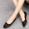 Flat-heeled Genuine Leather Shoes Spring Summer New Mesh Hollow Single Shoes Soft Surface Shallow Mouth Women's Shoes EUR 35-43