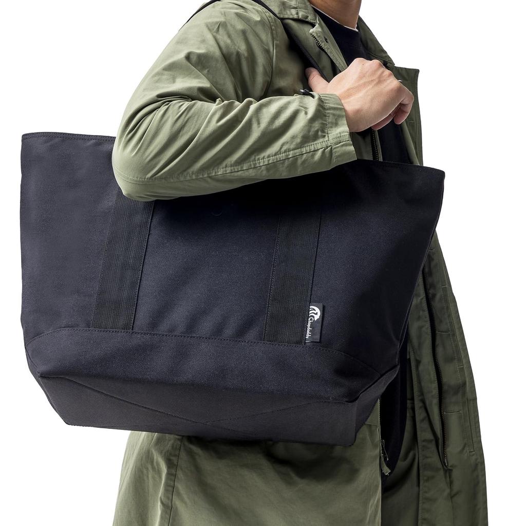 [Chapdaddy] Сумка-тоут для мужчин, большой вместимости, самоподдерживающаяся, износостойкая, легкая водоотталкивающая нейлоновая ткань (черный)