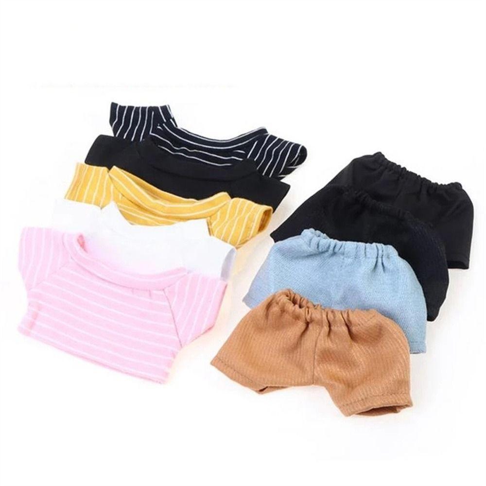Kids Gift Stuffed Doll Clothes Black White Doll Plush Clothing Doll Shirt Doll Pants Doll Clothes