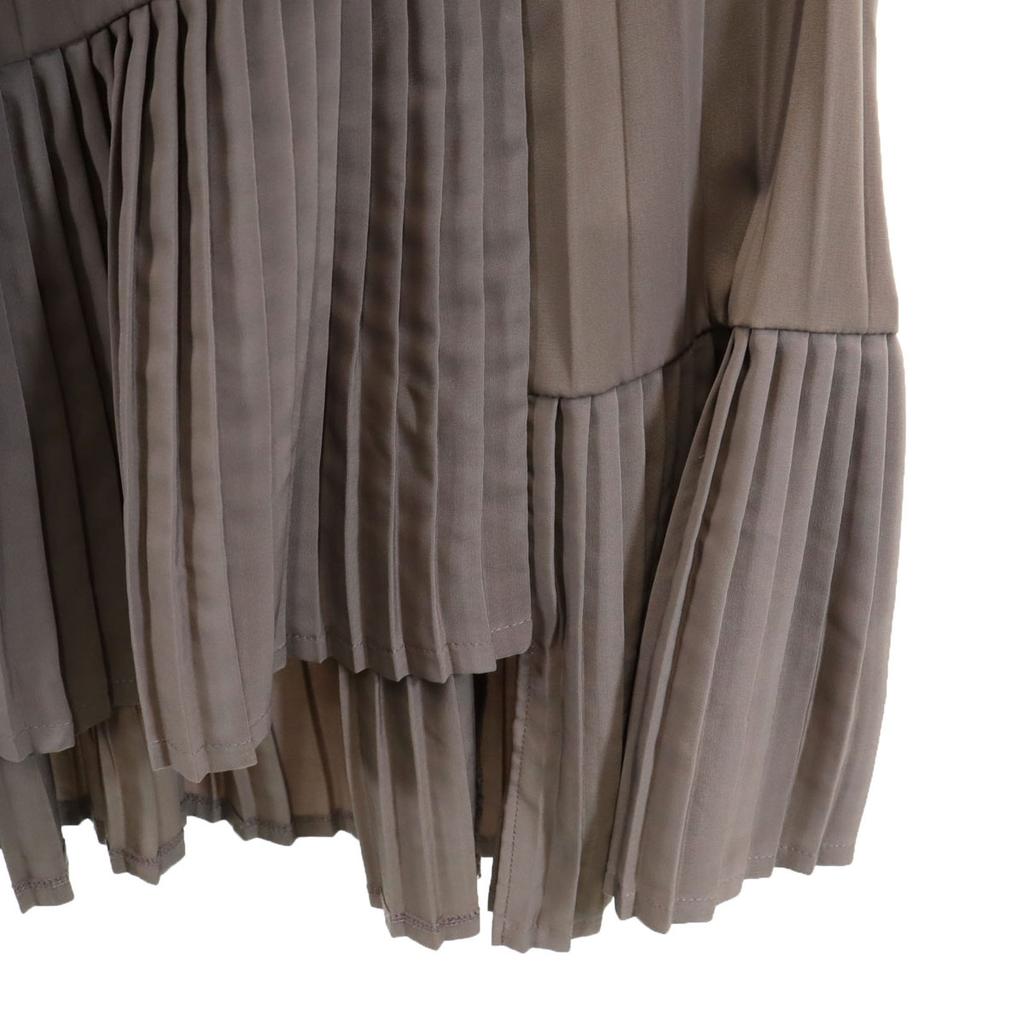 SNIDEL Long Length Irregular Pleated Skirt Gray Women Used