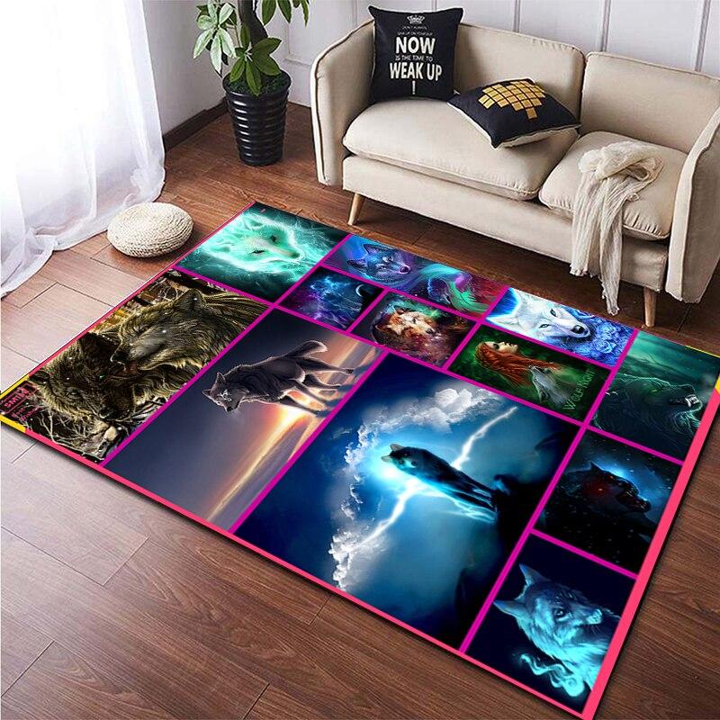 Custom Animal Carpet Wolf Pattern Home Decoration Living Room Lobby Decoration Home Decoration Accessories Wolf Splicing Carpet