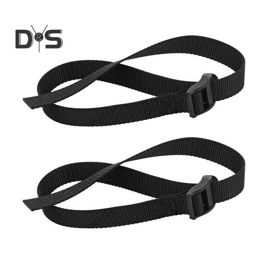 2Pcs Rowing Machine Foot Strap Heavy Duty Adjustable Feet Strap Replacement Multi-functional Fitness Equipment Auxiliary Webbing with Buckle
