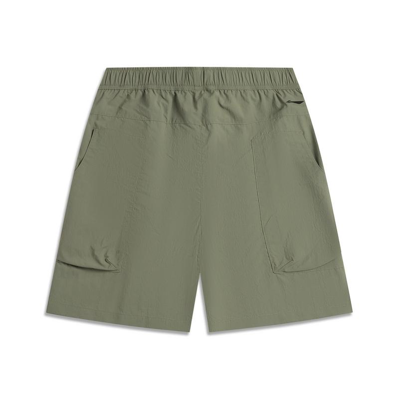 Li Ning CF Su Водоотталкивающие Однотонные Быстросохнущие Спортивные Шорты Мужские шорты Чайно-зеленый AKSV241-3