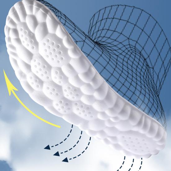 1 Pair Breathable Sports Insoles U-Heel Arch Support Orthopedic Inserts Soft Running Shoe Sole Shock Absorption Foot Pads