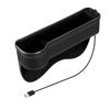 Car Crevice Storage Box with 2 USB Charger Colorful LED Seat Gap Slit Pocket Seat Organizer Card Phone Bottle Cups Holder