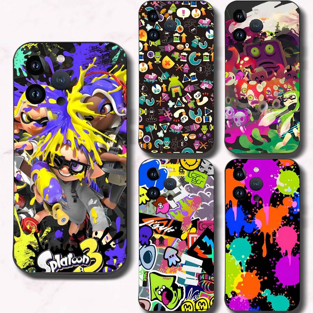 Game Splatoon 3 Phone Case Black Silicone Soft Shell For IPhone 17 16 15 14 13 12 11 Air Pro Max Plus Hot Sale