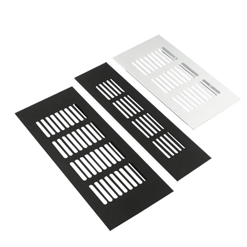 Black Silvery Aluminium Alloy Rectangular Ventilation Grille Vents Wardrobe Shoe Cabinet Ventilation Grid Closet Core Vents