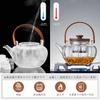 Pokaro Tea Heat-Resistant Glass Teapot, Pumpkin Shape, 940ml, Vertical Stripe Design, Suitable for Steaming and Boiling Tea, Includes Tea Strainer,