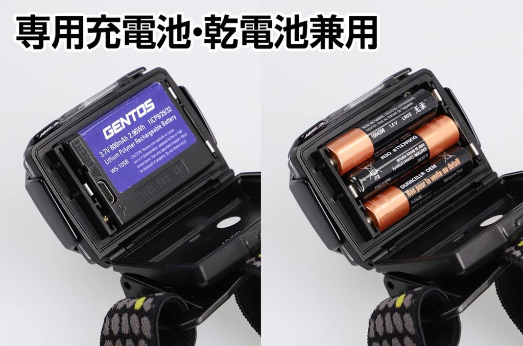 GENTOS Axley LED Headlamp Lumens Brightness 3 Hours of Operational Lighting Dustproof Uses 3 AAA Batteries or a Rechargeable Battery AR-243HD [500 / /