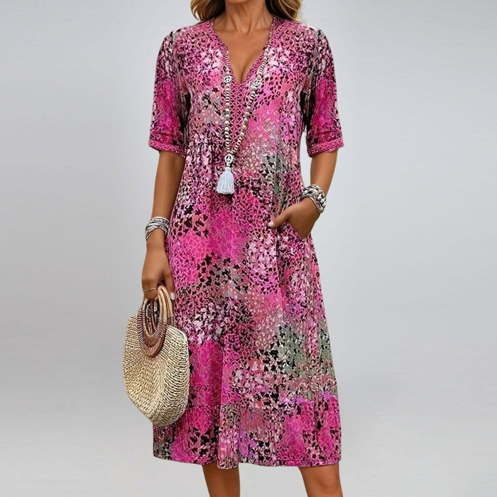 European Women Summer Dress V-Neck Swimsuit Cover Up Dress Fashion Beach Dress Vacation