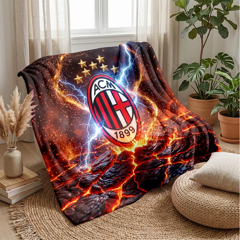 AC Milan Theme blanket Soft Flannel Blanket Plush Throw Blanket Cozy Sofa Bed Blanket for Home Decor