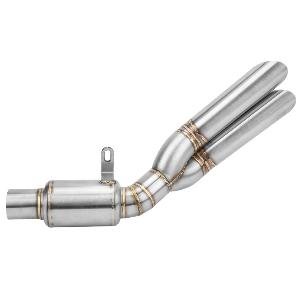 Выхлопная труба среднего звена мотоцикла Двухотверстий глушитель Нержавеющая сталь Замена для Z800