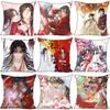 Новое поступление Чехол для подушки Тянь Гуань Ци Фу Спальня Дом Свадьба Декоративная наволочка Квадратные наволочки на молнии Мягкие Не линяют 0913