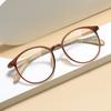 Anti-Blue Flat Glasses Hinge Frame Trendy Plain Face Small Retro Round Glasses Frame Simple