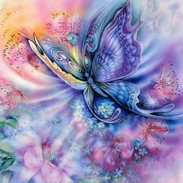 5D Алмазная вышивка Anmial Бабочка Вышивка крестом DIY Алмазная картина Алмазный пейзаж Стразы