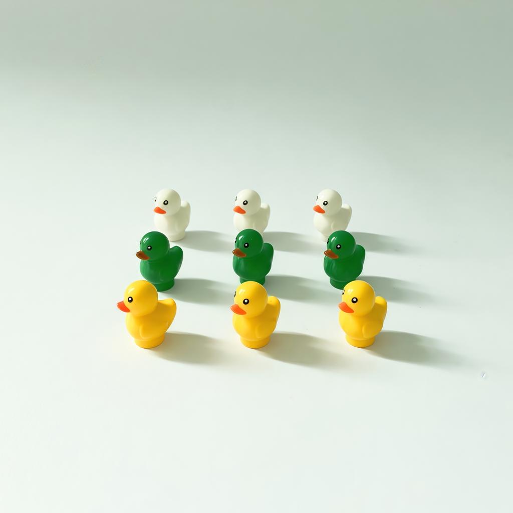 9 шт. Мини-утки Набор строительных блоков MOC Игрушки для самостоятельной сборки Игровые наборы Белый Желтый Зеленый 3 Цвета Ассорти Декорации для сцен с животными