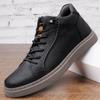 Модные нескользящие универсальные мужские кроссовки на шнуровке из натуральной кожи повседневная обувь с высоким берцем для ходьбы теплые зимние мужские ботильоны кроссовки