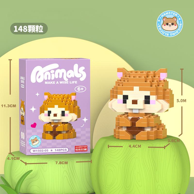 DIY Мультяшные животные Строительный набор блоков Micro ABS Пластик Мини-блоки Строительство включает в себя Тигры Медведи MOC Строительные игрушки