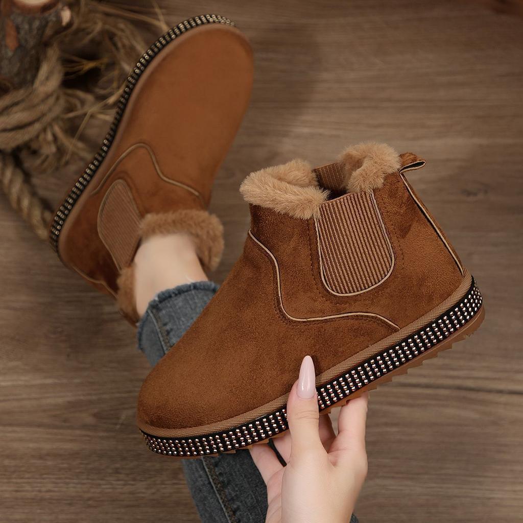 Fashion Warm Flat-bottomed Short Boots for Children To Wear 2025 Autumn and Winter New Comfortable and Versatile Casual Snow Boots for Women