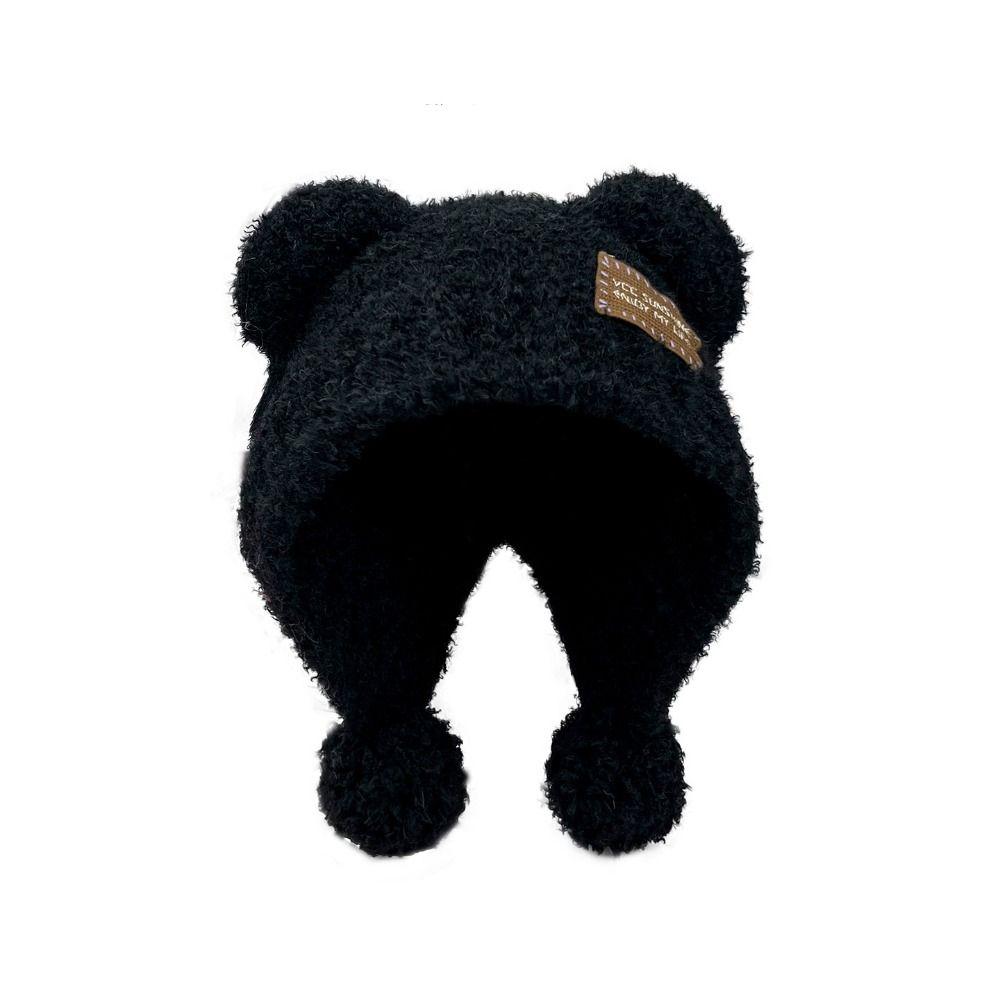 Bear Ears Little Bear Ears Hat Fluffy Winter Plush Hat Fashion Knitted Cap Streetwear