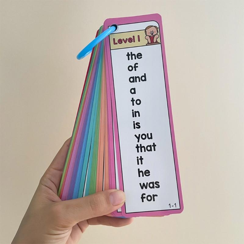 Language Flashcards Sight Words Flash Cards Learning Tool High Frequency Word Educational Toy for Reading Fluency
