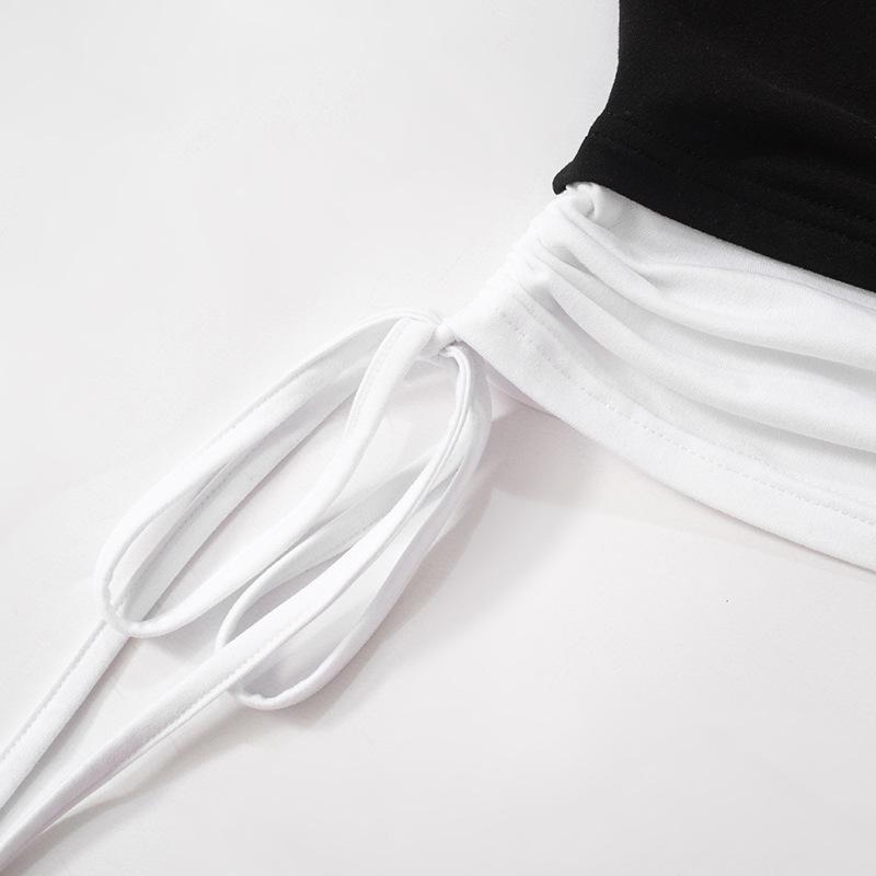 YYFS Женская мода повседневная летняя весна однотонная без рукавов с принтом на подтяжках блузки и рубашки