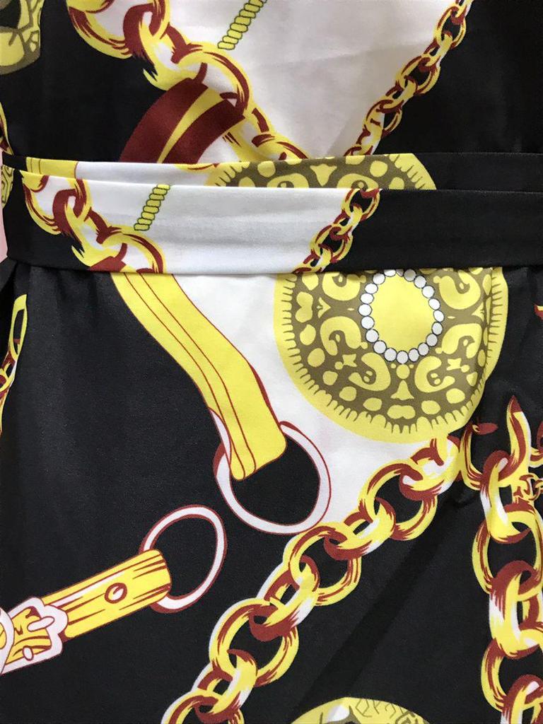 Юбка с золотой цепочкой и принтом в европейском и американском стиле «бабочка»: 2025 Новое модное сексуальное короткое платье осень/зима