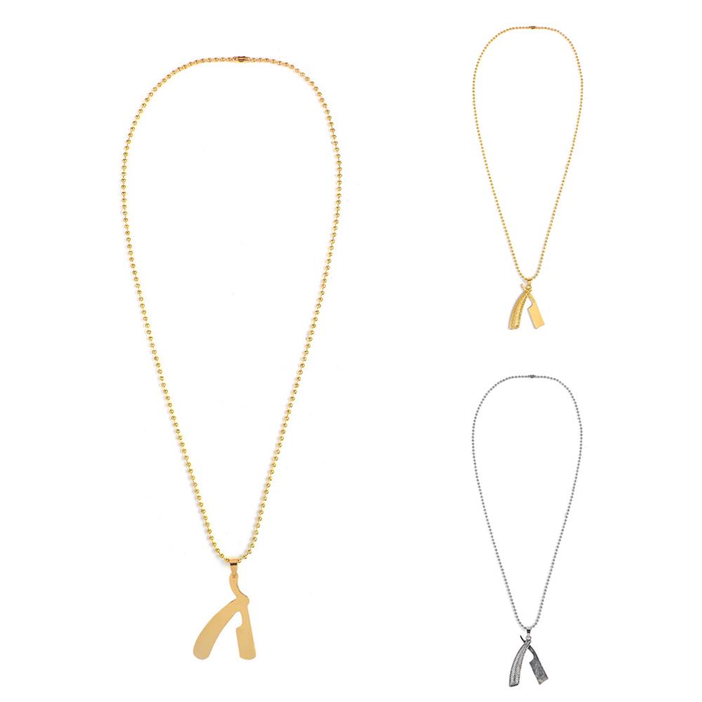 Ожерелье BLUELANS, замечательный кулон, парикмахерская цепочка, ожерелье, ювелирные изделия в стиле панк, мужское лезвие, парикмахерский женский подарок