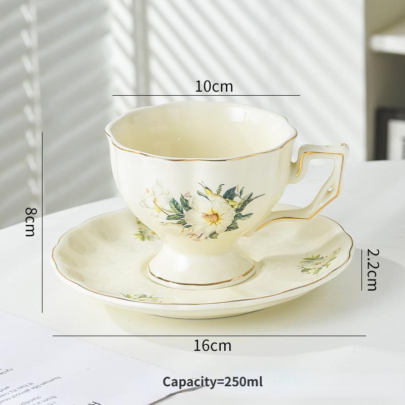 Винтажная Пномпеньская французская керамическая чашка для послеобеденного чая и кофе с цветком