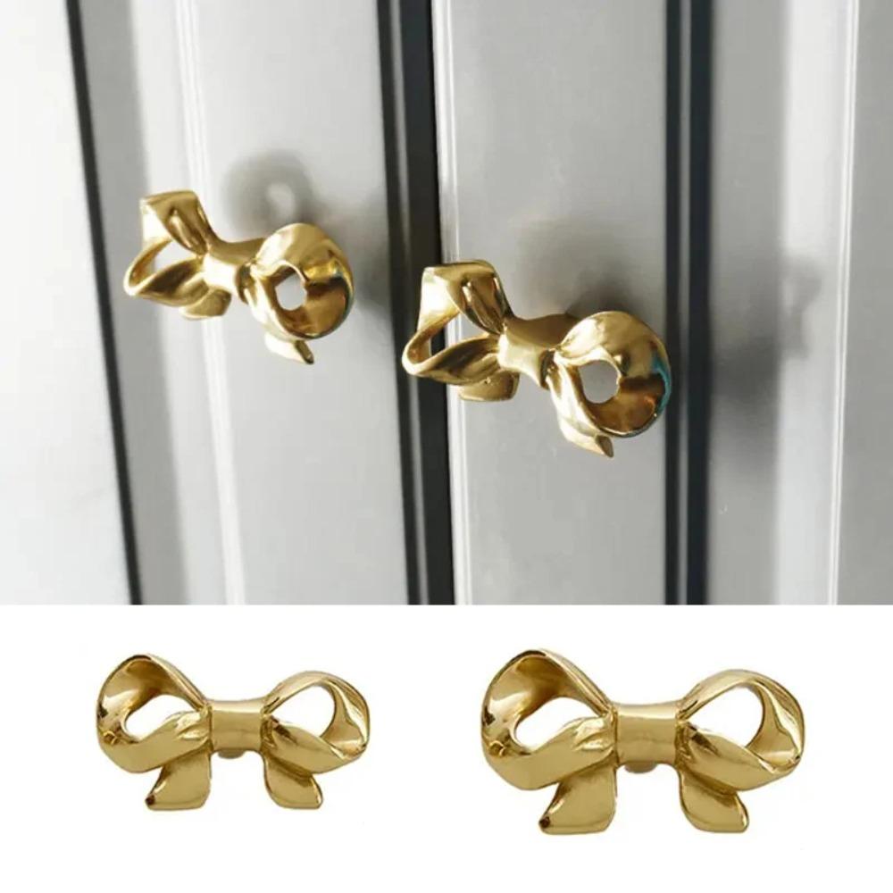 Retro Bow Tie Brass Handle Luxury Wardrobe Drawer Pulls Creative Cabinet Door Knobs  Cupboard