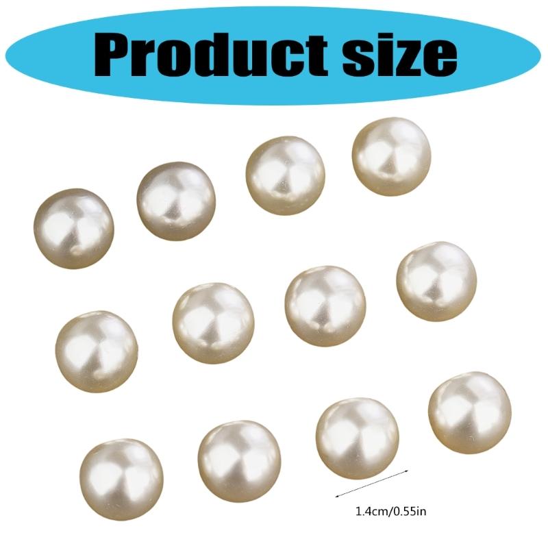 12Pcs Sturdy Washable Plastic Pearls Button for Childrens Clothing and Decorative Craft Applications