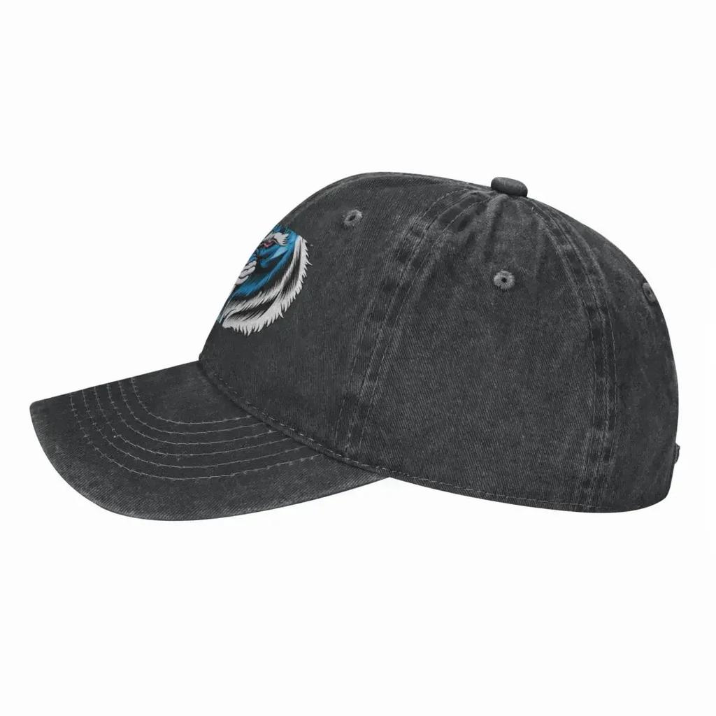 Синяя ковбойская кепка-snapback с головой тигра, шапка-бини, летняя шляпа для детей, мужчин, женщин