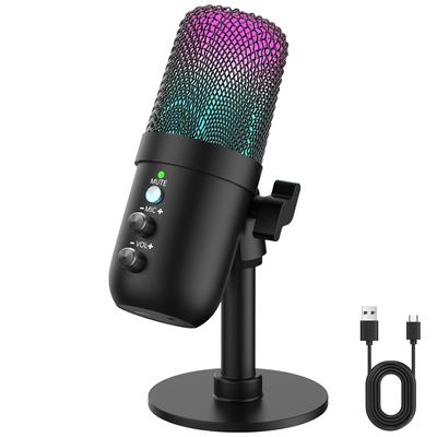 Конденсаторный USB игровой ПК настольный активный шумоподавитель с эко RGB бесшумной высокочастотной коллекцией многофункционального штекера совместим с совместимым