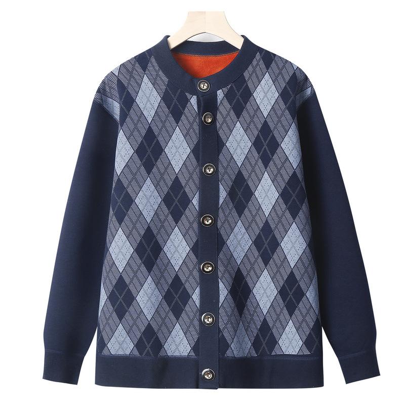 Папино осенне-зимнее пальто флисовое утолщенное для среднего и пожилого возраста зимний кардиган вязаный свитер для пожилых людей повседневная одежда свитер дедушки