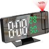 Светодиодный проекционный будильник с проекцией, вращающейся на 180°, 3-уровневый диммер, проекционные часы, режим "будни/выходные", многофункциональный