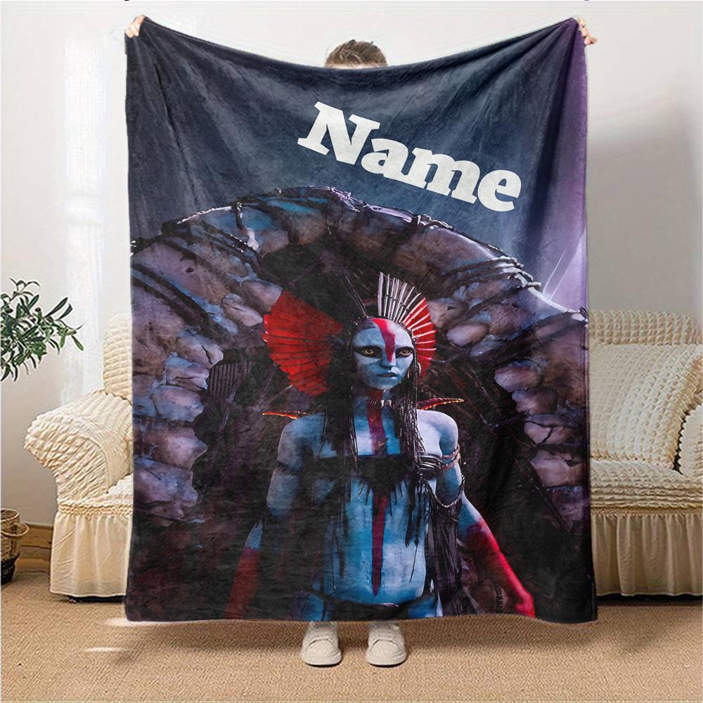 Custom Name Fiery Warrior'S Crown Party Blanket For Couch Bed Plush Cozy Fuzzy Blanket Super Soft Warm Blankets For Fall And Winter 0916281