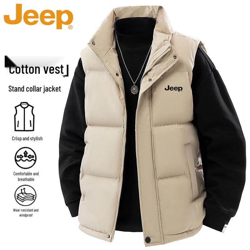 JEEP Men's Autumn/Winter Warm Windproof Stand-Collar Vest