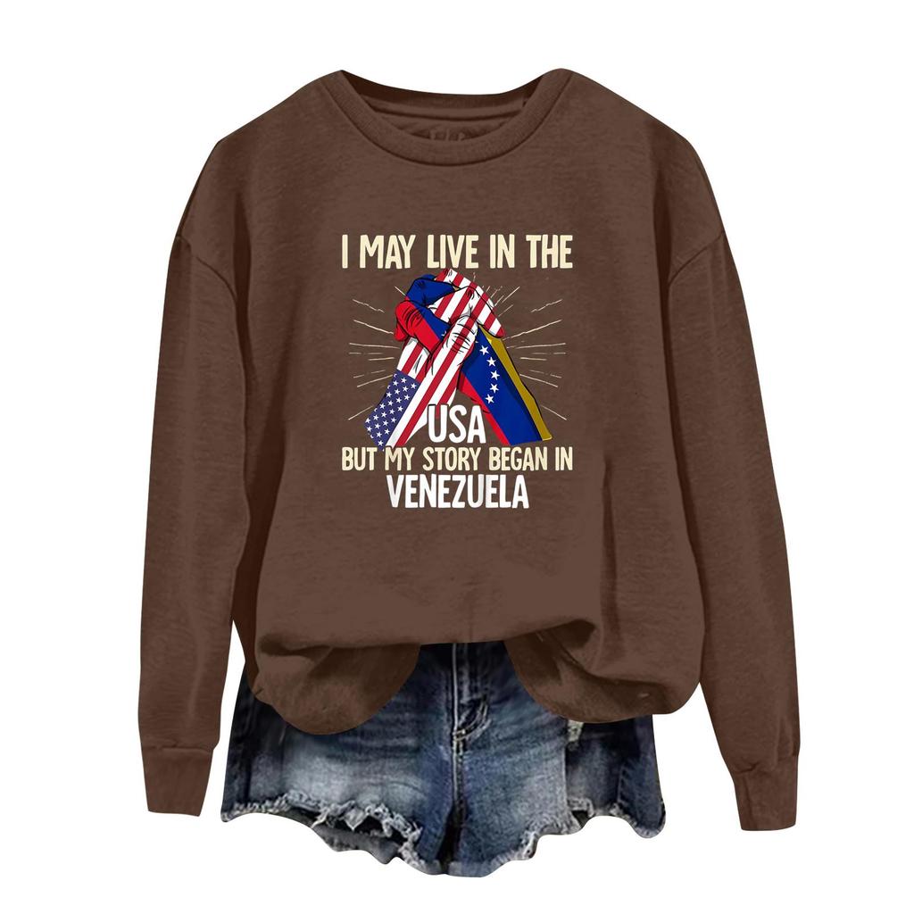 Женский спортивный худи с круглым вырезом и длинными рукавами с принтом