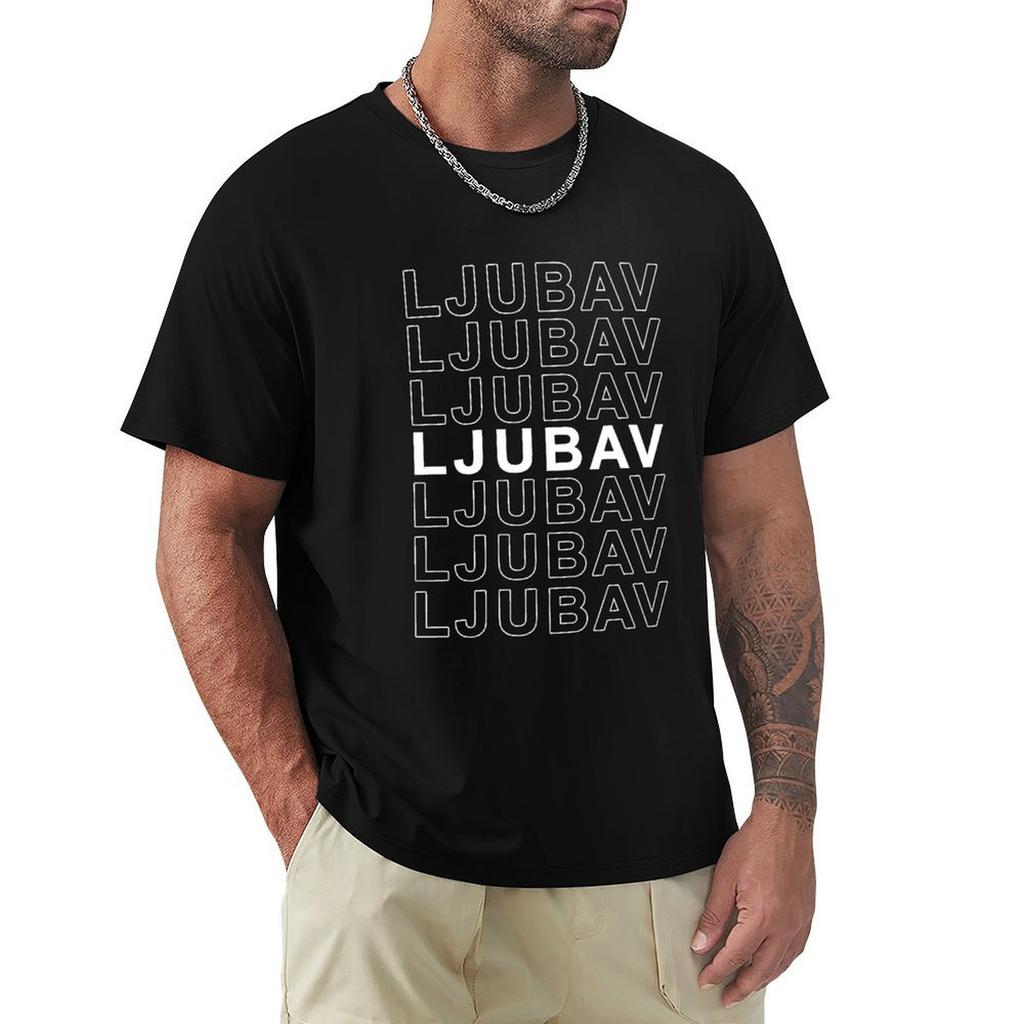 Ljubav white TShirt anime clothes oversized t shirt quickdrying men clothes