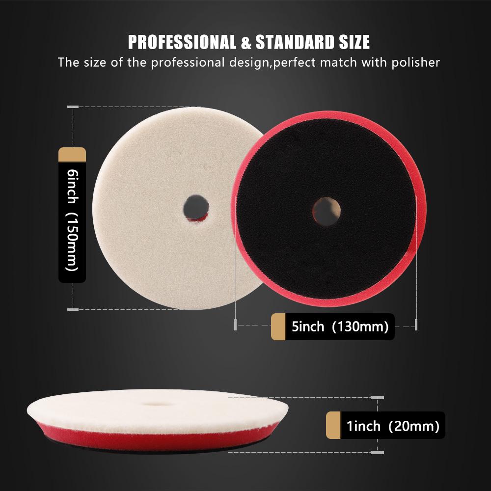 (Единая продажа) ЗИП 3"(80мм)/5"(125мм)/6"(150мм) Полировка японской шерстяной накладки для полировки автомобиля Детализация Удаление царапин