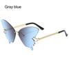 Rimless Butterfly Sunglasses Vintage Metal Frame Gradient Sun Glass Fashion Oversized UV400 Protection Shades Ladies Y2K Eyewear
