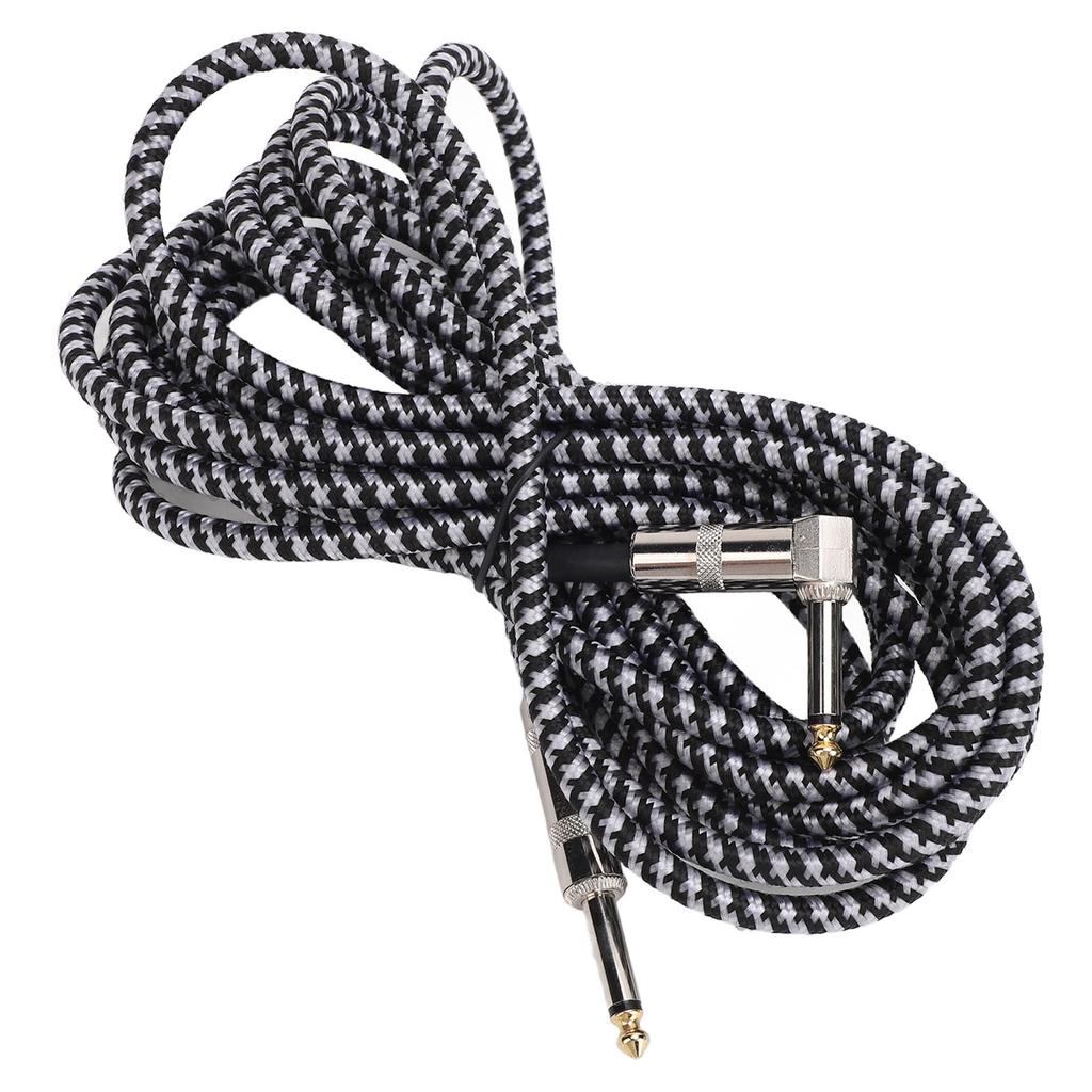 Соединительный кабель для гитары, интерфейс 6,35 мм, плетеный шнур для электрического инструмента, для баса, микрофона, динамика, усилителя, микшера