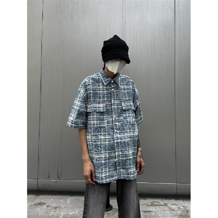 Летняя новая повседневная рубашка с рукавами пять четвертей, свободная рубашка большого размера с короткими рукавами для мужчин и женщин