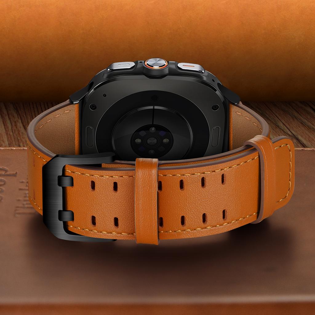 Ремешок для Samsung Galaxy Watch8 44мм/40мм/Watch8 Classic 46мм, застежка с двумя шпильками, ремешок из натуральной коровьей кожи