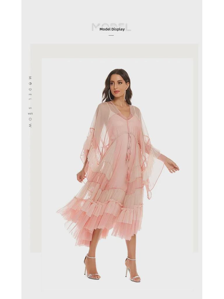 Пляжное платье с длинной юбкой в стиле бохо 2024 года — летний праздничный стиль