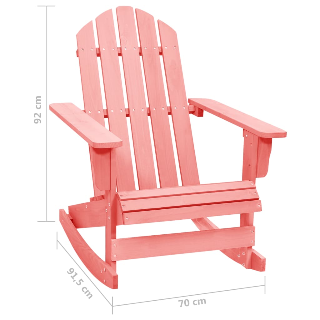 Adirondack Rocking Chair Solid Fir Wood Pink